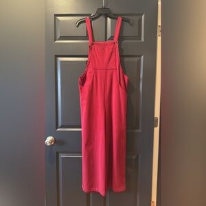 Chic Red Sleeveless Overalls